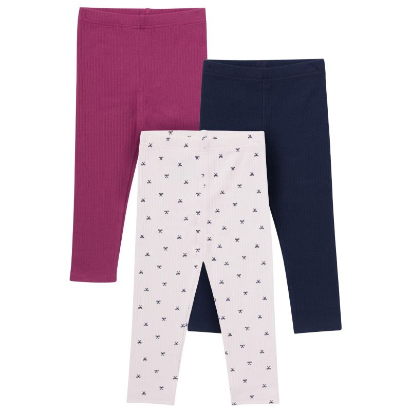 Baby Girls 3-Pack Textured Leggings