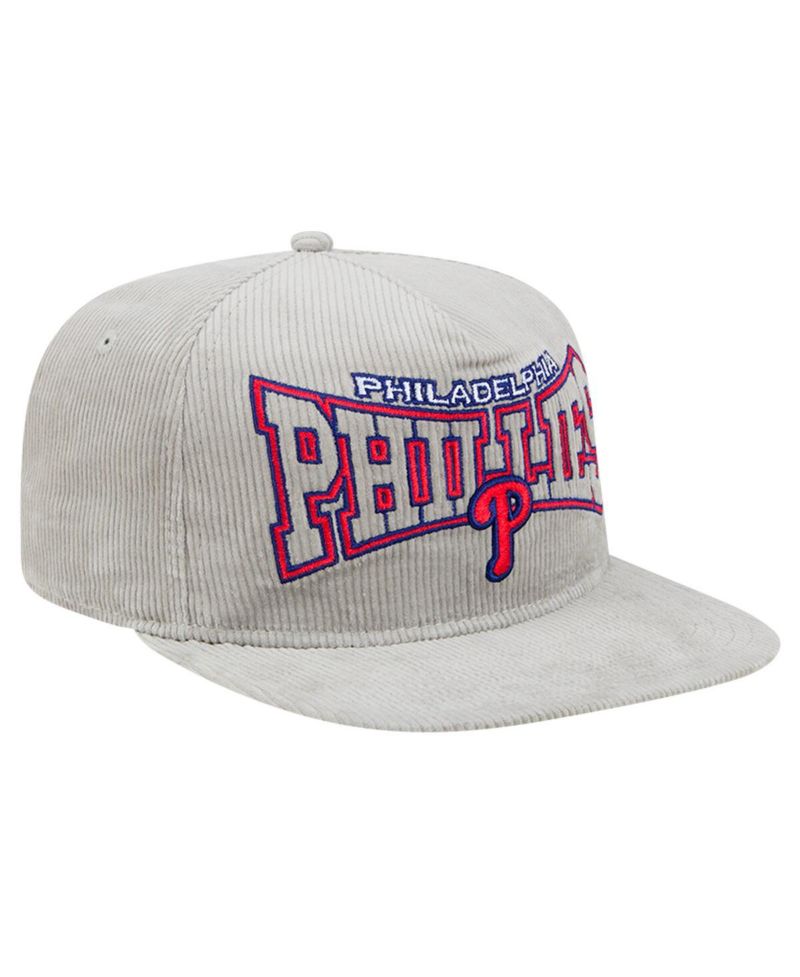 Men's Gray Philadelphia Phillies Corduroy Golfer Snapback Hat