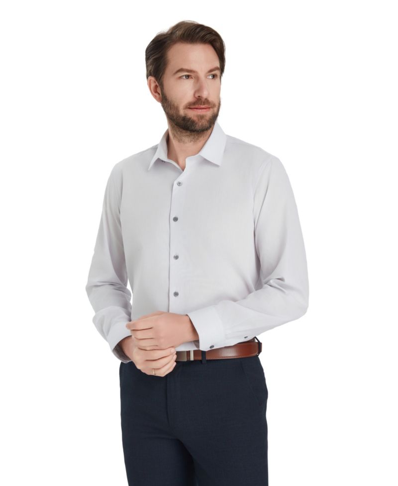 Men's Slim-Fit Solid Dress Shirt