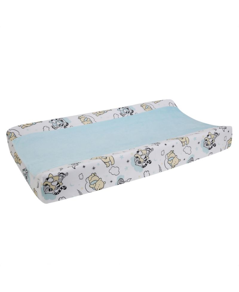 Lambs and Ivy Disney Baby Winnie the Pooh Hugs Soft Blue Minky Changing Pad Cover