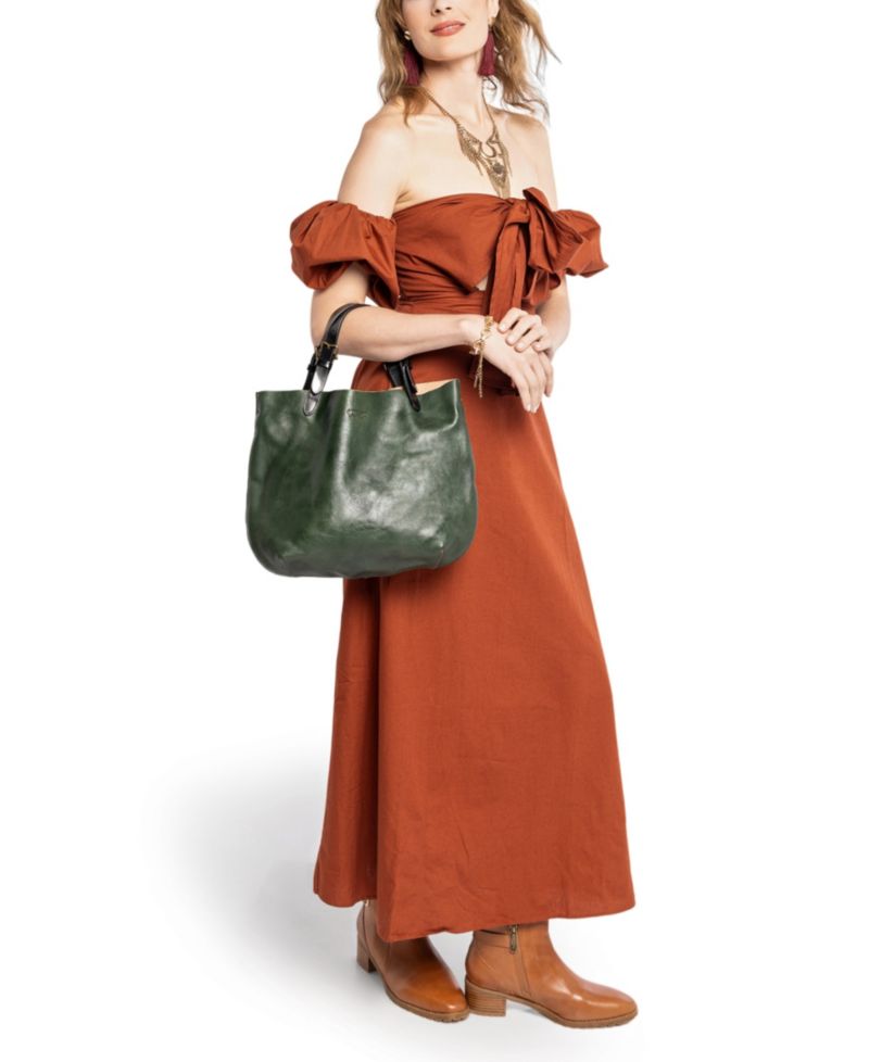 Dip Dye Mini Leather Crossbody Tote Bag