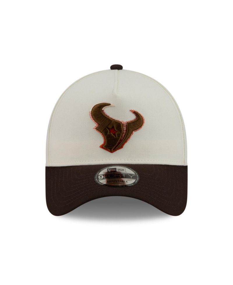 Men's Cream/Brown Houston Texans Pumpkin Spice A-Frame 9FORTY Adjustable Hat