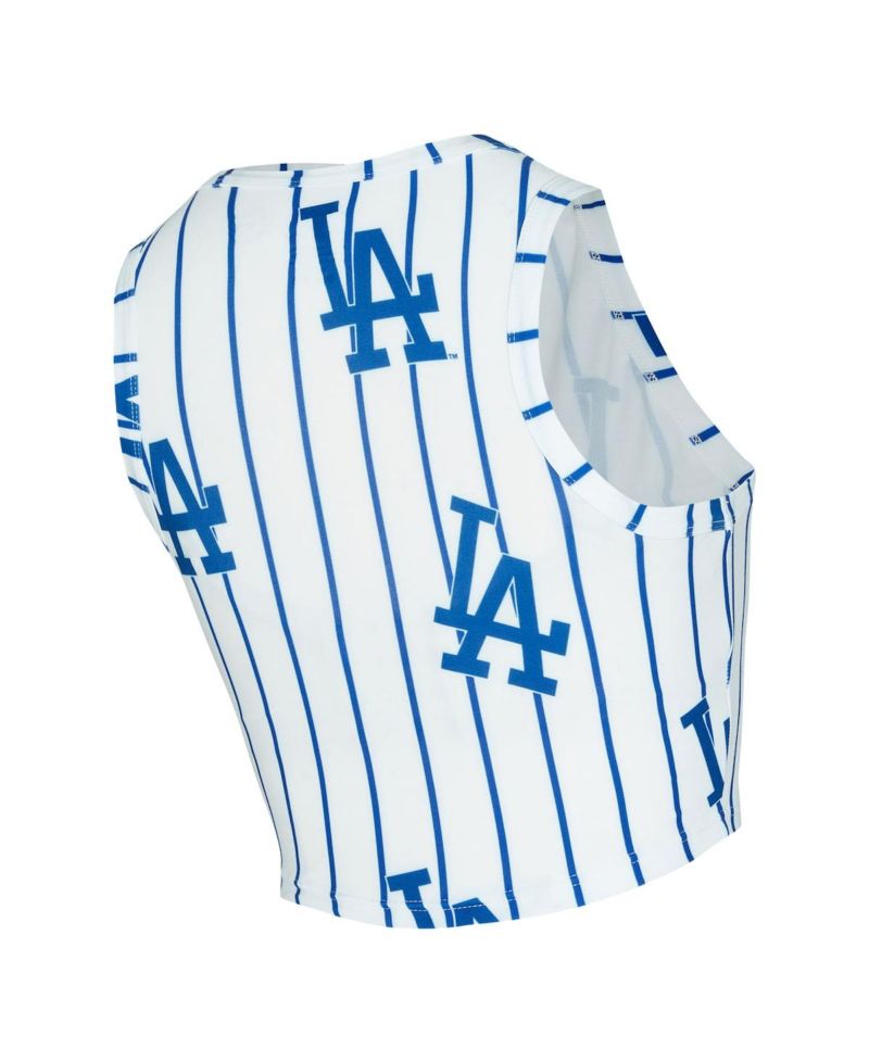 Women's 2-Piece White Los Angeles Dodgers Pinstripe Record Tank Top and Short Set