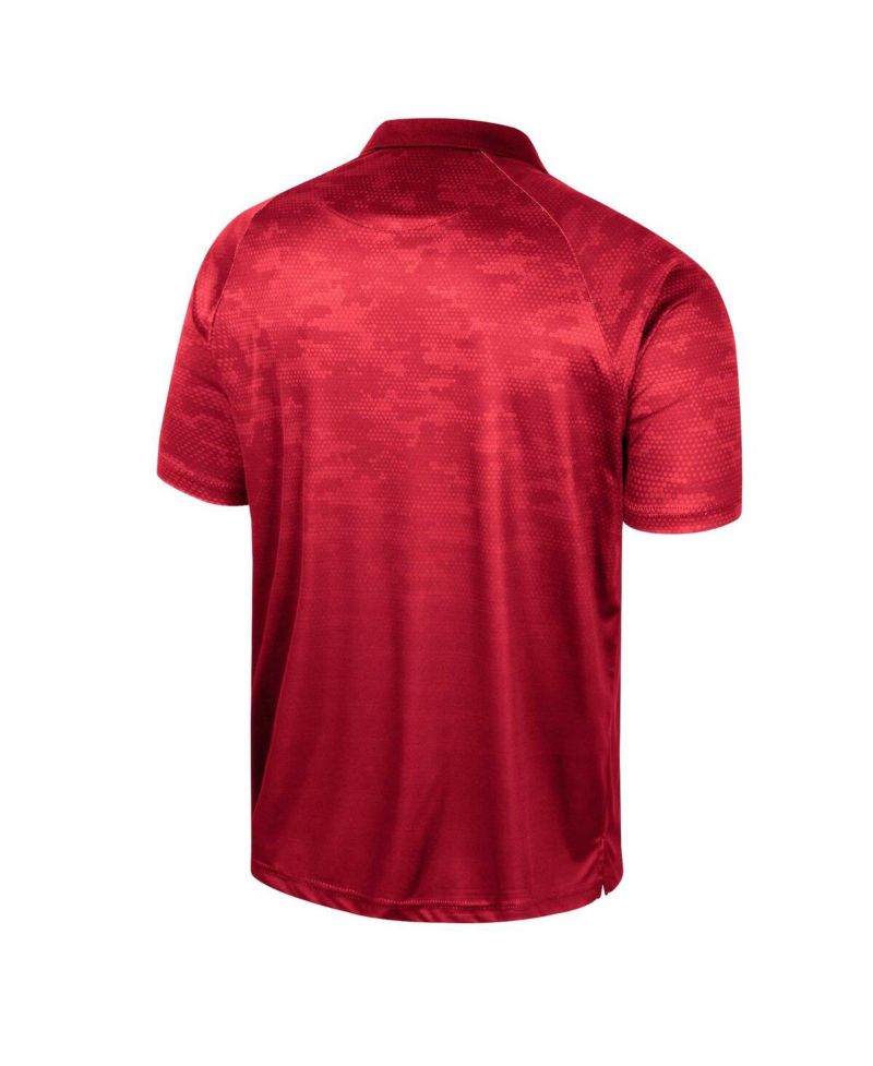 Men's Red Utah Utes Honeycomb Raglan Polo Shirt