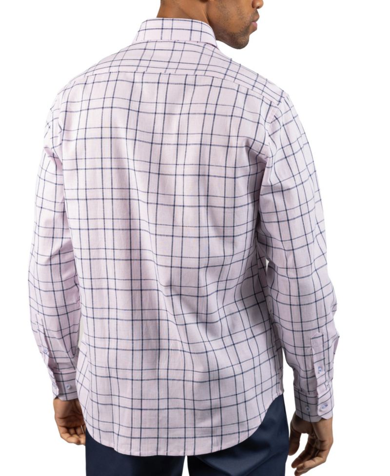 Men's Yarn Dyed Linen Large Check Long Sleeve Shirt