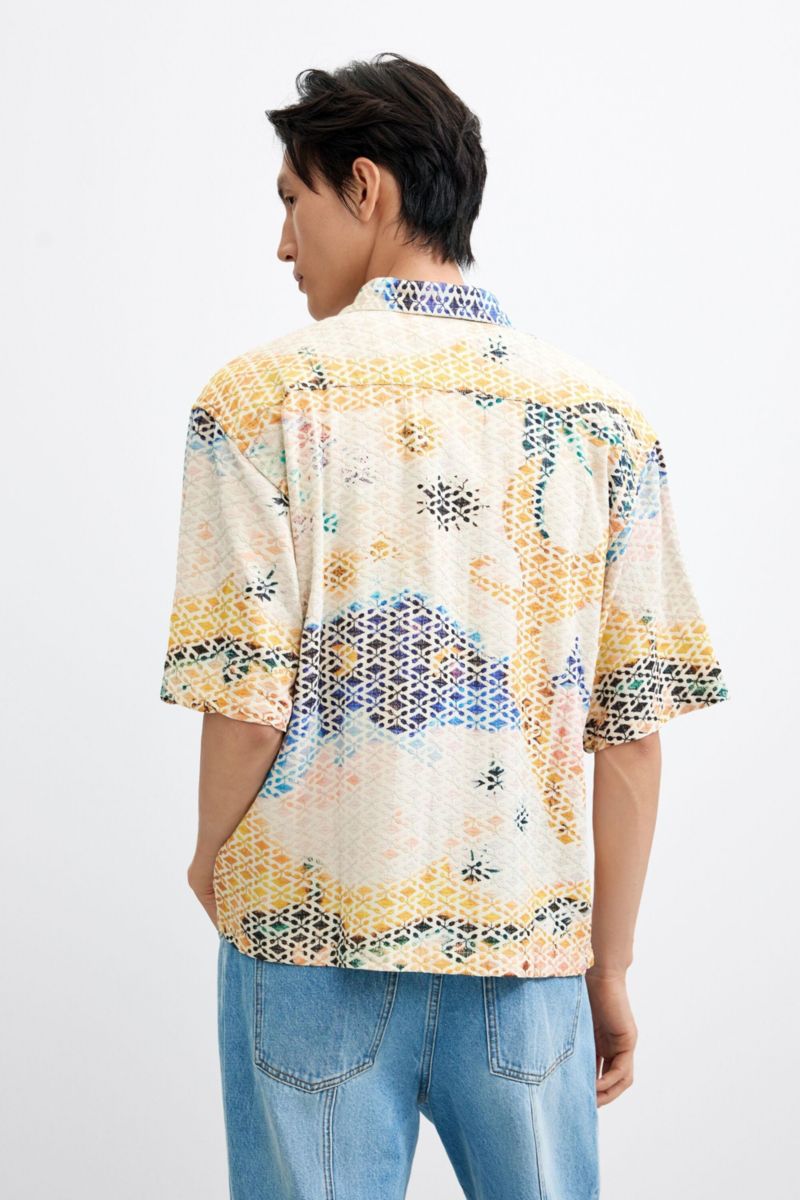 Men's Embroidered printed shirt