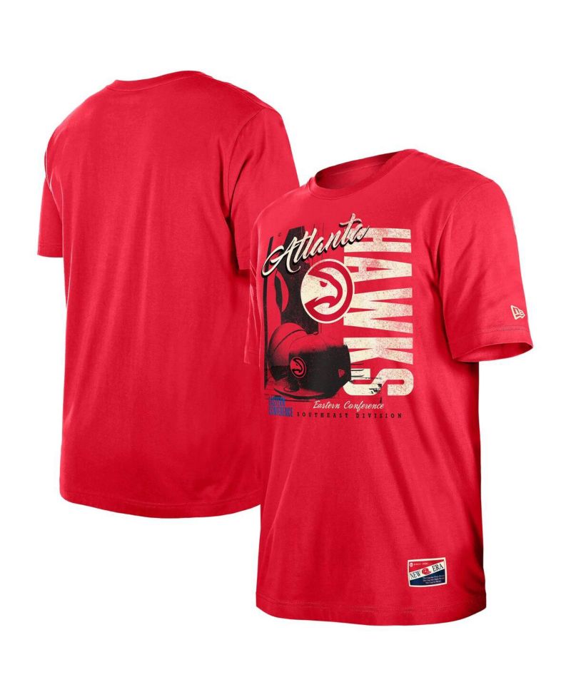 Men's Red Atlanta Hawks Distressed Throwback Vintage Color Pack T-Shirt