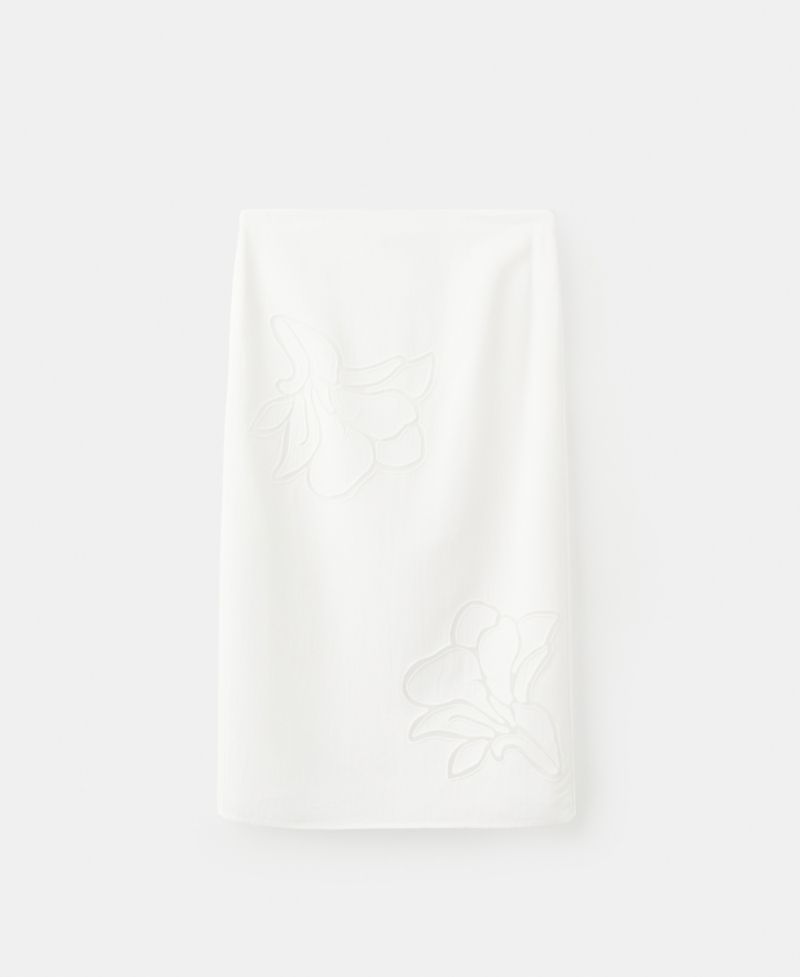 Women's Floral Embroidered Linen Skirt