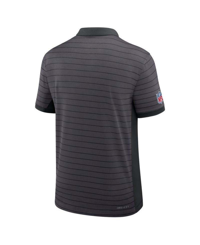 Men's Gray Dallas Cowboys Sideline Victory Stripe Performance Polo Shirt