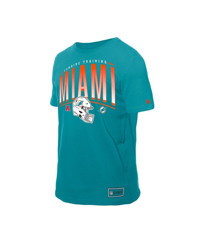 Men's Aqua Miami Dolphins Combine Authentic Training Throwback T-Shirt