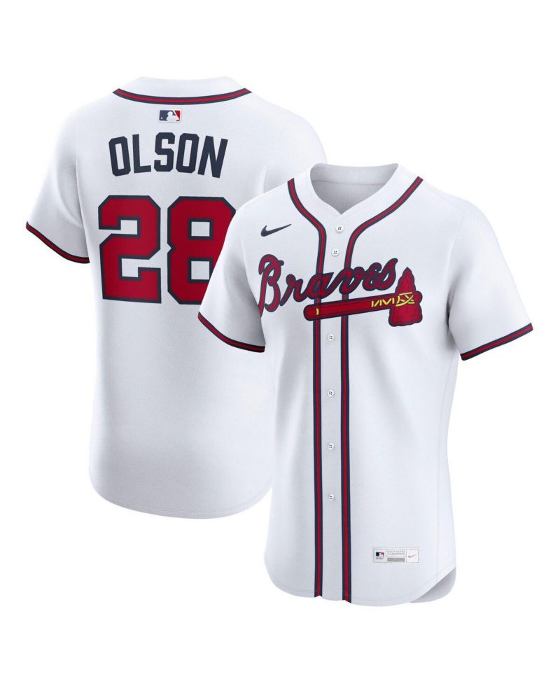 Men's Matt Olson White Atlanta Braves Home Elite Player Jersey