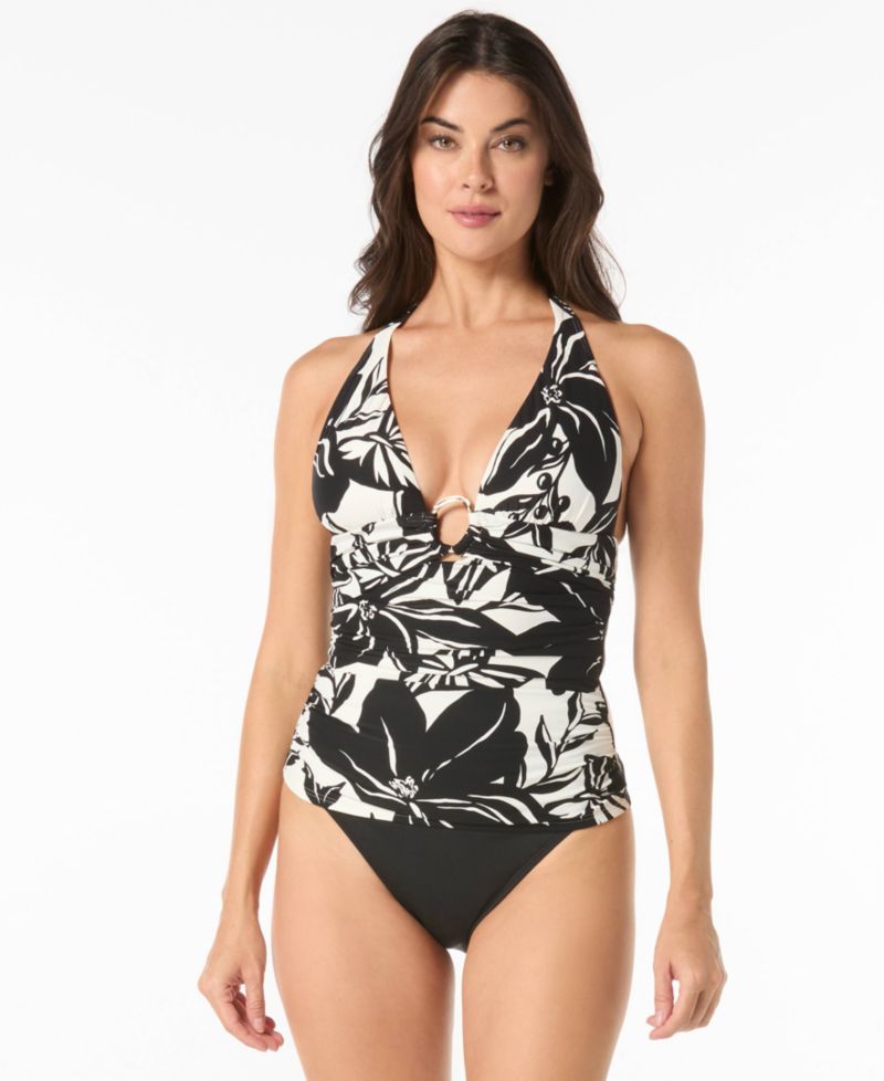 Women's Shirred Halter Tankini Top