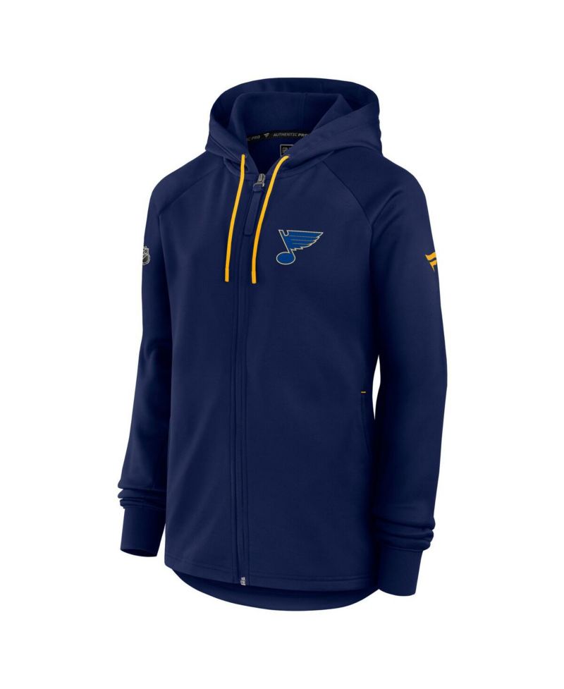 Women's Navy St. Louis Blues Authentic Pro Rink Fleece Full-Zip Jacket