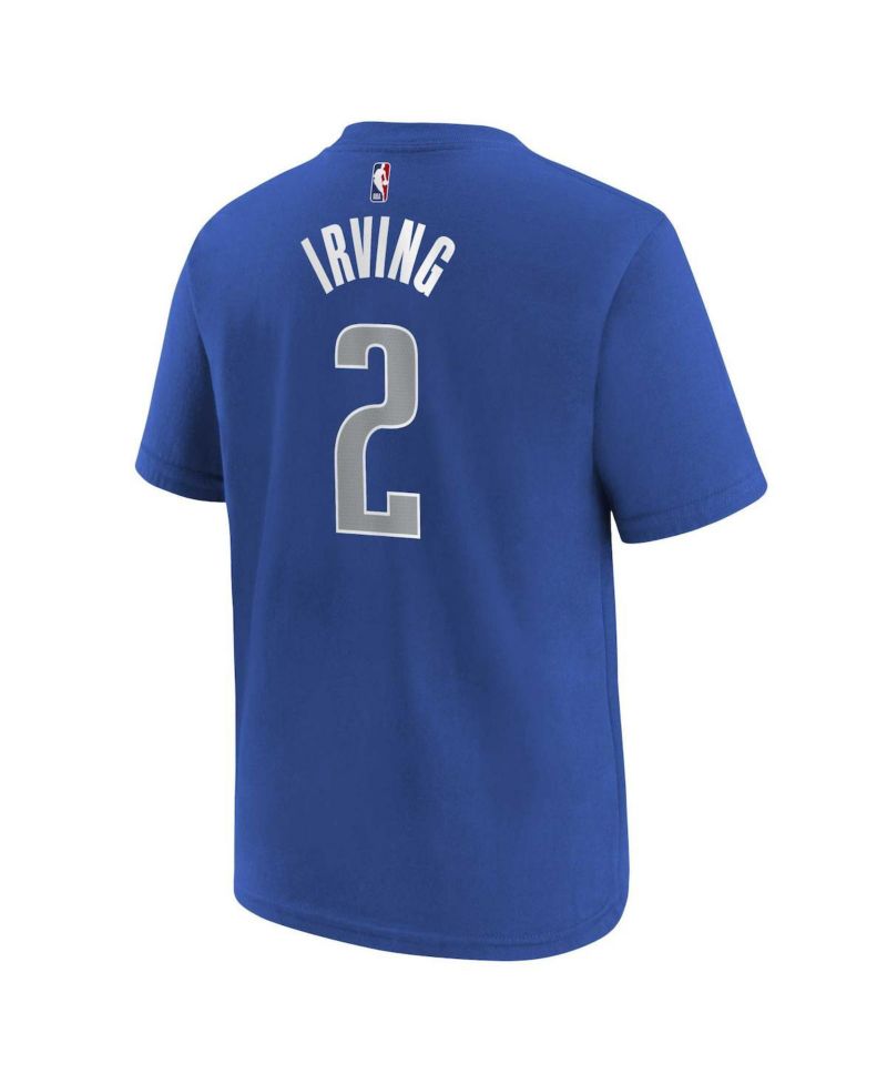 Big Boys and Girls Kyrie Irving Blue Dallas Mavericks Icon Name & Number T-Shirt