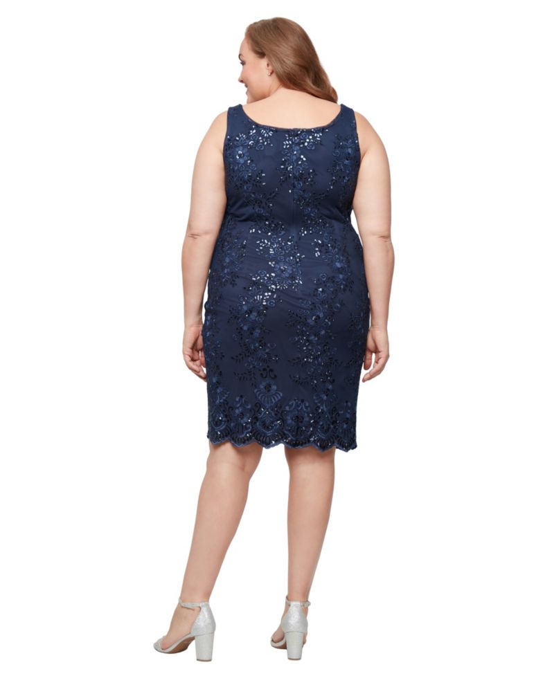 Plus Size 3/4-Length-Sleeve Jacket and Midi Dress, 2-Piece Set