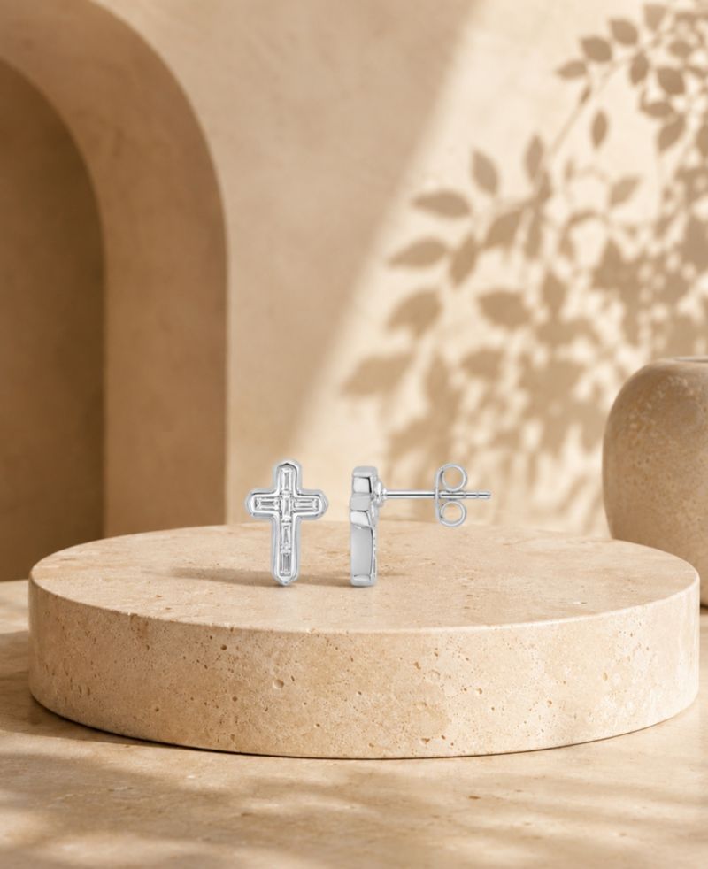 Cross Crystal Stud Earrings