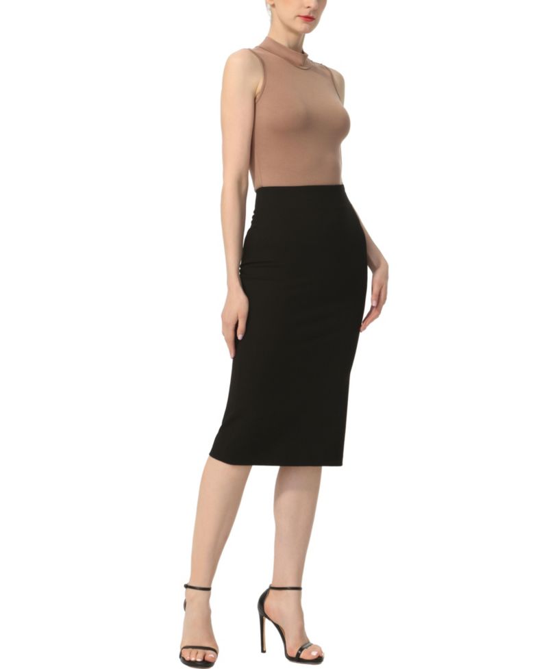 Women's Exposed Back Zip Pencil Skirt