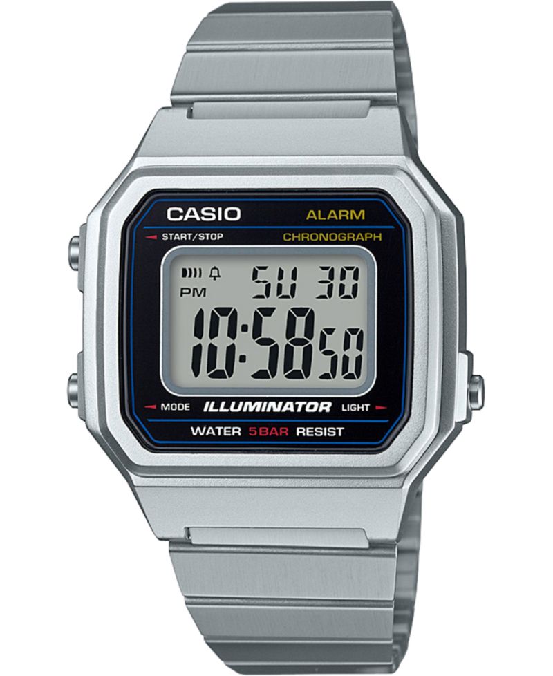 Men's Digital Vintage Stainless Steel Bracelet Watch 43.1mm