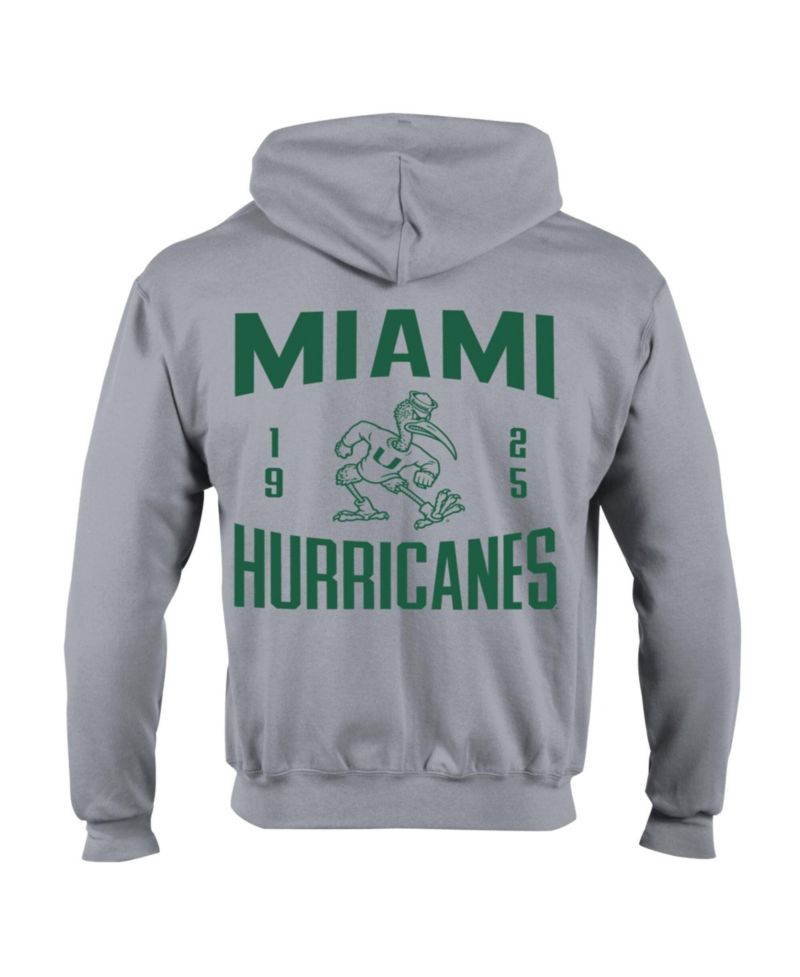 Men's Gray Miami Hurricanes Varsity Powerblend Full-Zip Fleece Hoodie