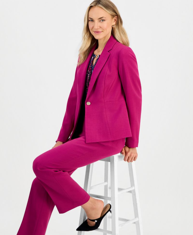 Women's Ava Straight-Leg Press-Pleat Pants, Regular & Petite