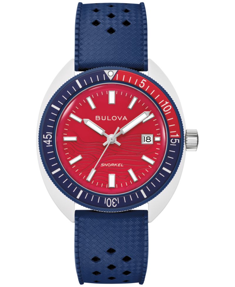 Men's Limited Edition Performance Snorkel "Sail 4th" Blue Rubber Watch 41mm