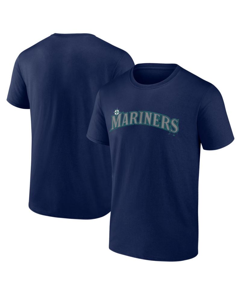 Men's Navy Seattle Mariners Wordmark T-Shirt