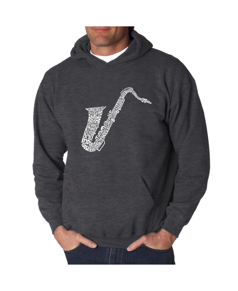 Men's Word Art Hoodie - Saxophone