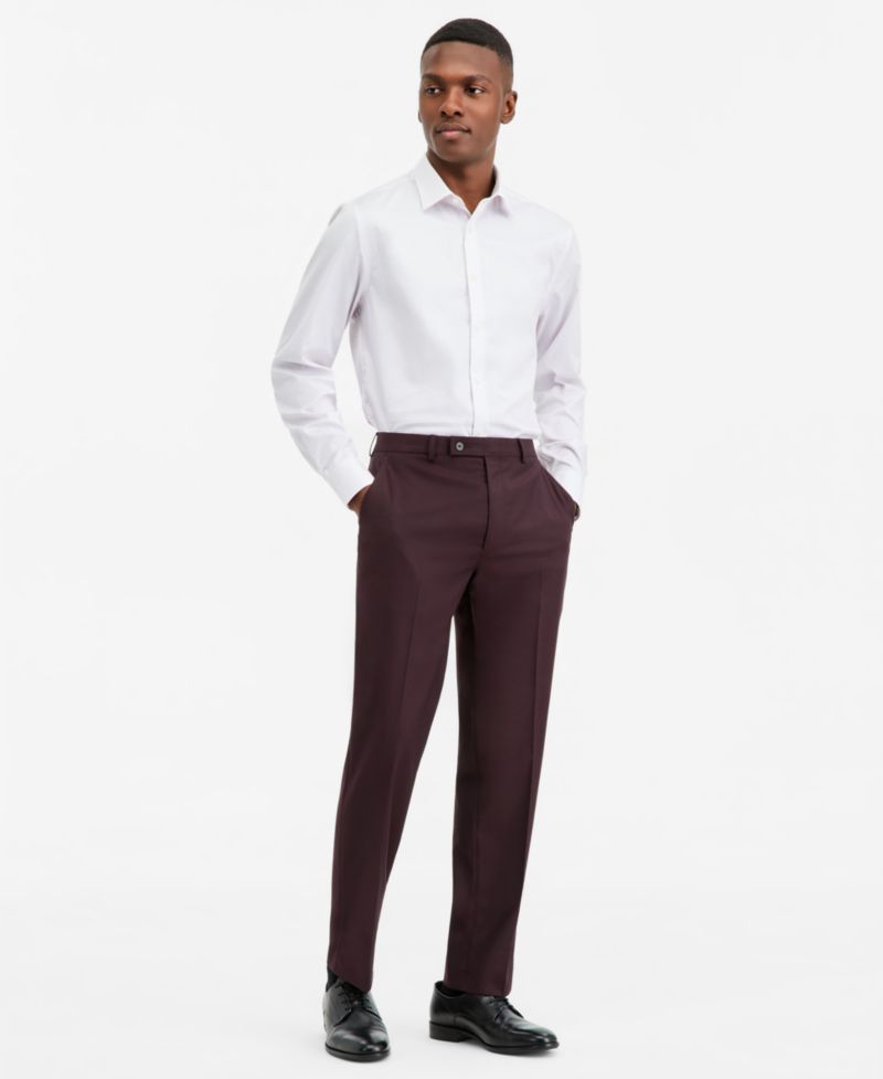 Men's Slim-Fit Wool-Blend Suit Pants