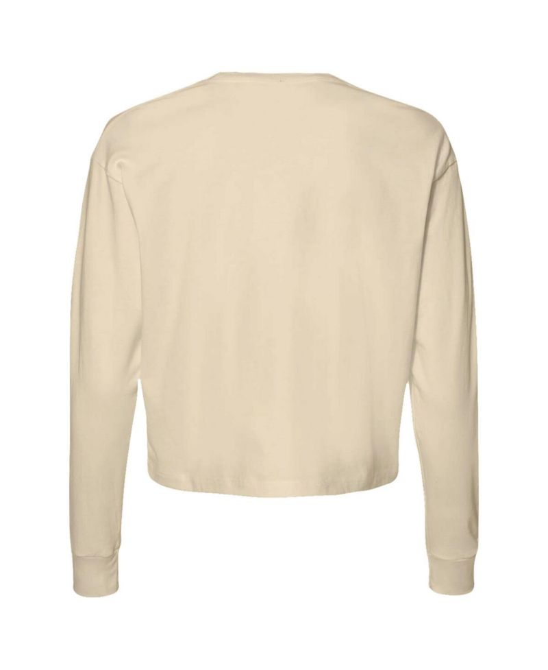 Women's Natural Alabama Crimson Tide Comfort Colors Basketball Cropped Long Sleeve T-Shirt