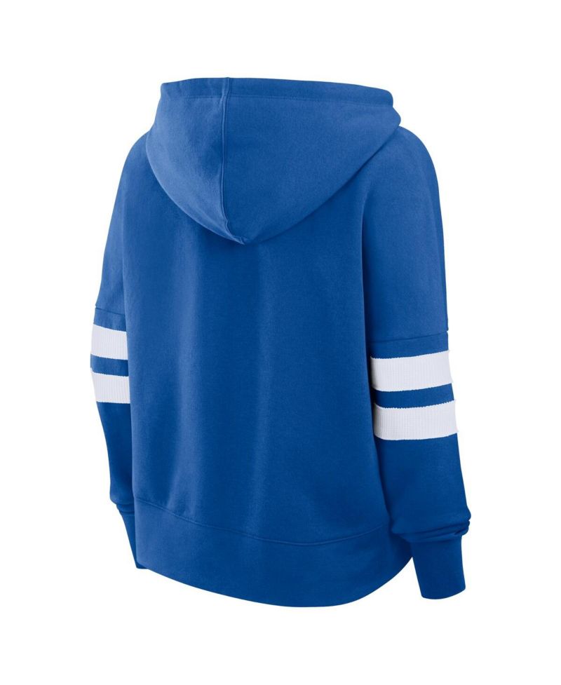 Women's Blue/White New York Rangers Seize Fleece Pullover Hoodie