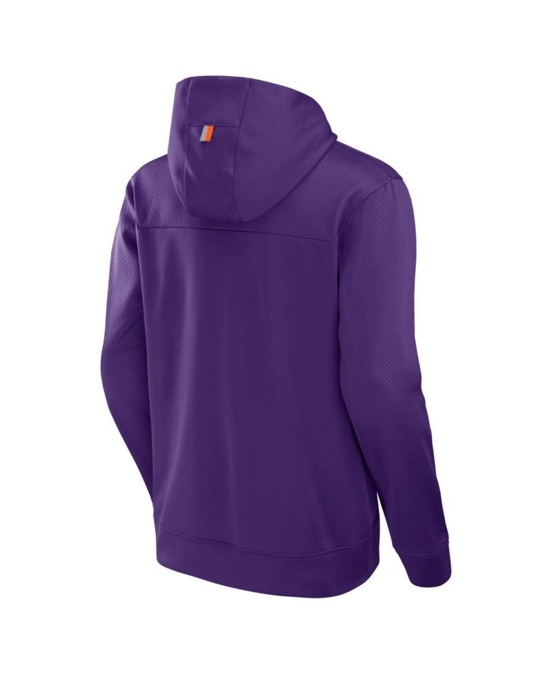 Men's Purple Clemson Tigers Defender Dot Faded Primary Pullover Hoodie