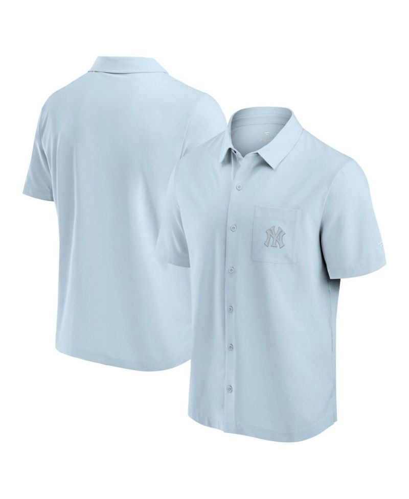Men's Light Blue New York Yankees Front Office Button-Up Shirt
