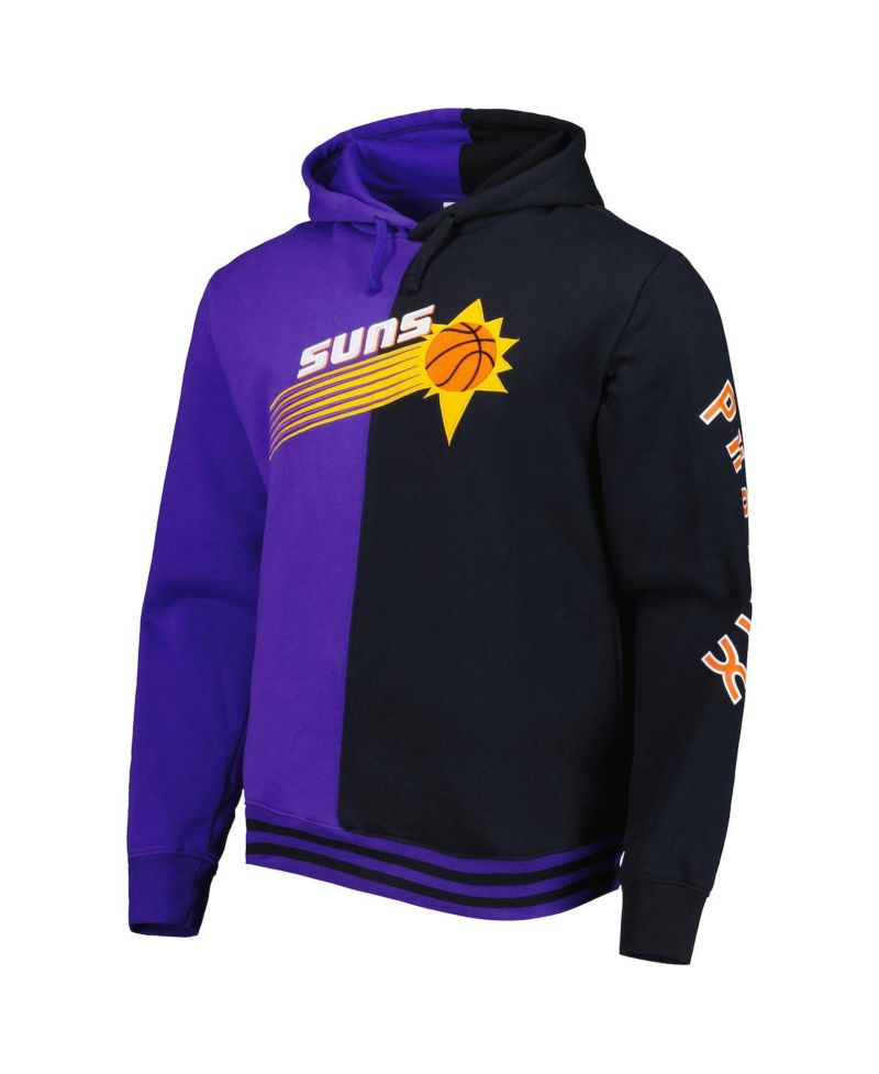Men's Purple, Black Phoenix Suns Hardwood Classics Split Pullover Hoodie