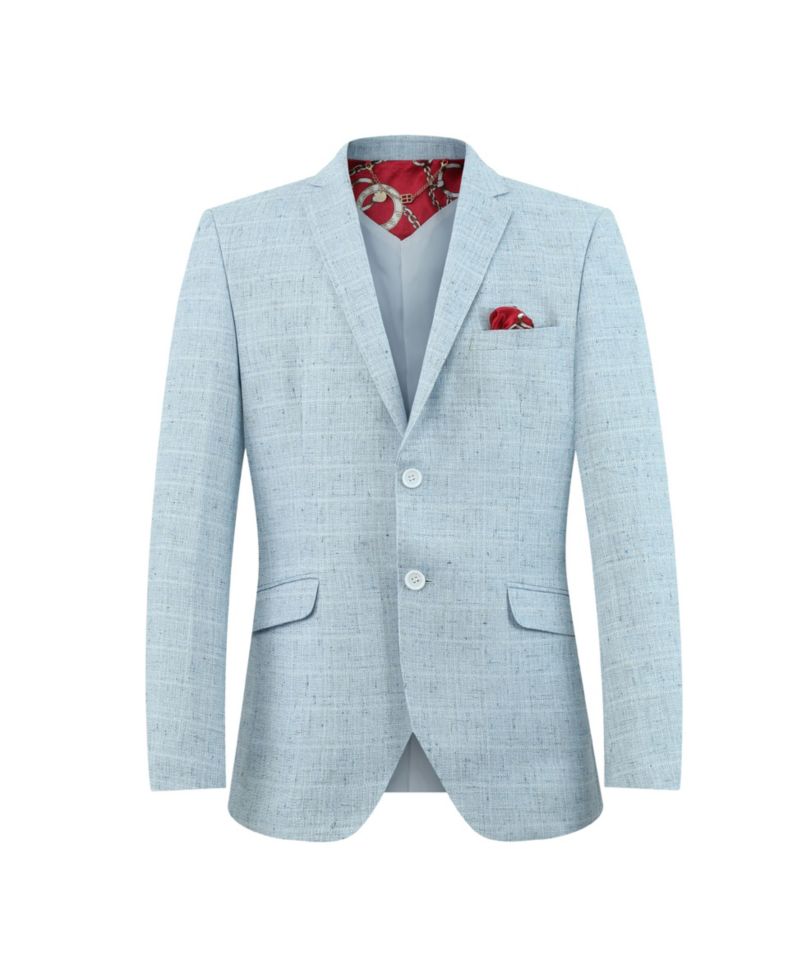 Boys Baby Blue Slim Fit M&eacute;lange Jacket