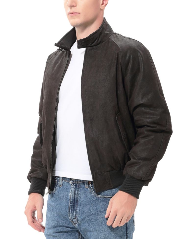 Men's WWII Distressed Leather Bomber Jacket