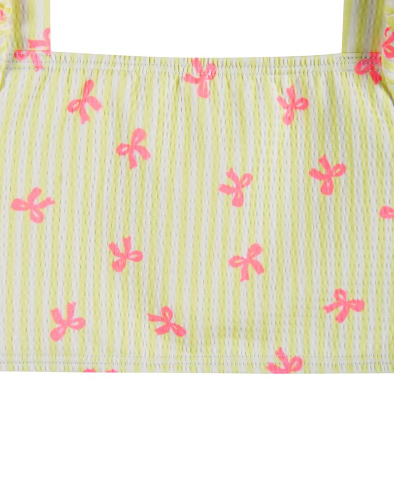 Girls' 2T-5 Puff-Sleeve Top, Bikini Bottom, & Matching Headband, 3-Piece Set
