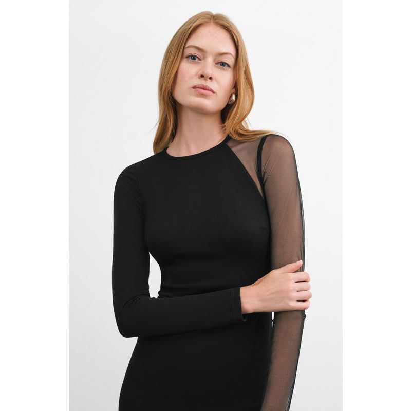 Women's Ludlow One-Sleeve Sheer Mesh Mini Dress