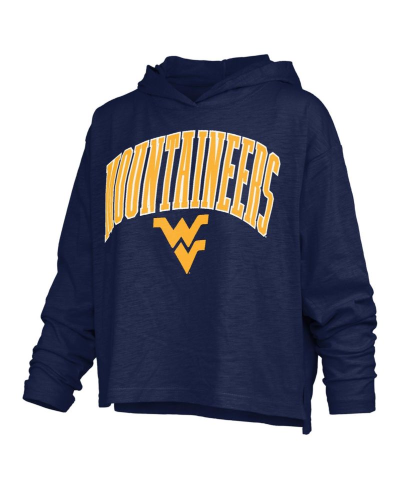 Women's West Virginia Mountaineers Nelson Oversized Hooded Long-Sleeve T-Shirt