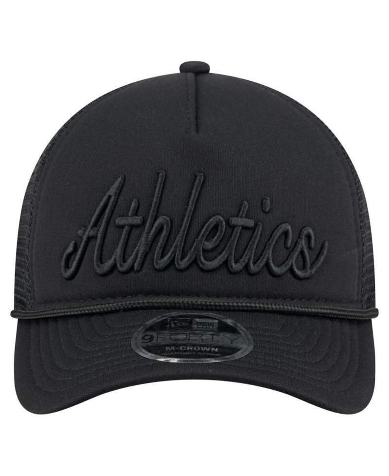 Men's Black Athletics City Initial 9FORTY A-Frame M-Crown Adjustable Trucker Hat