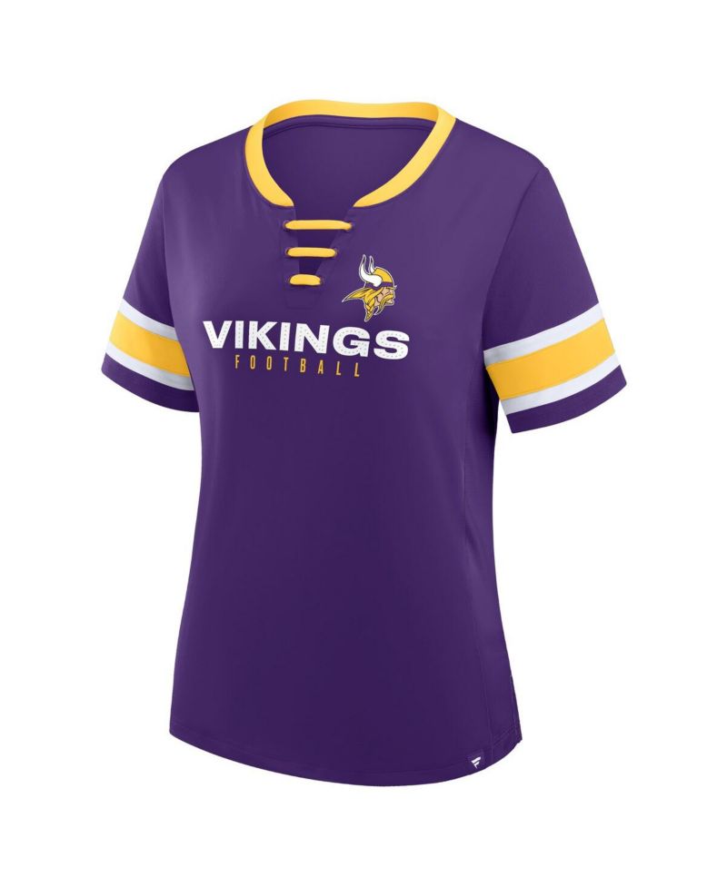 Women's Purple Minnesota Vikings Redzone Draw Play Athena Lace-Up T-Shirt