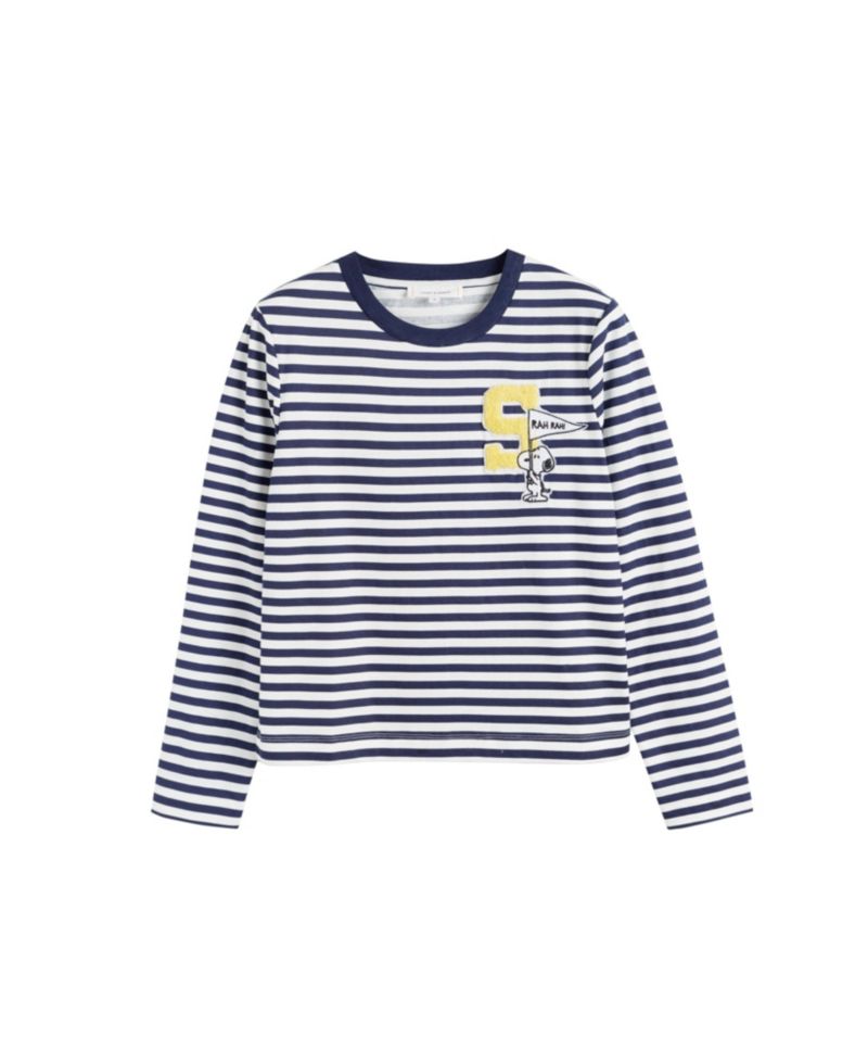 Women's Chinti and Parker Snoopy Varsity Long Sleeve Tee