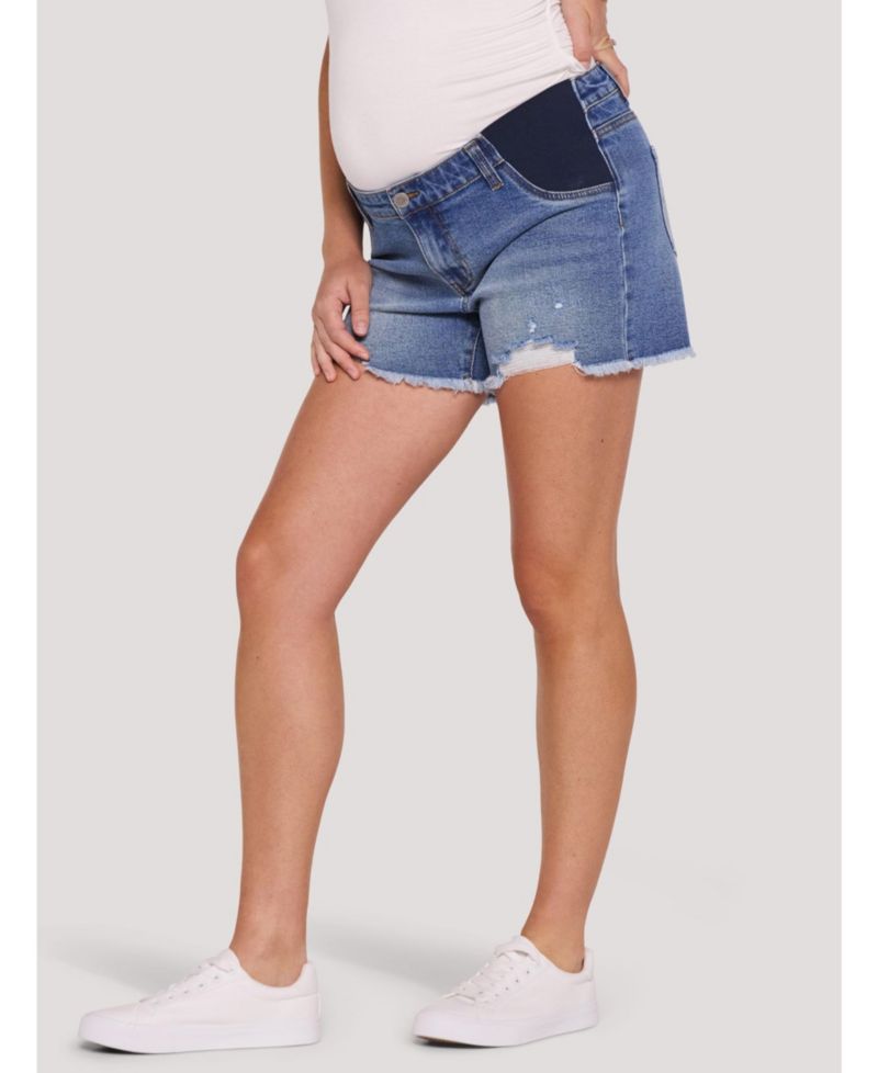 Women's Motherhood Under the Belly Cut Off Denim Short