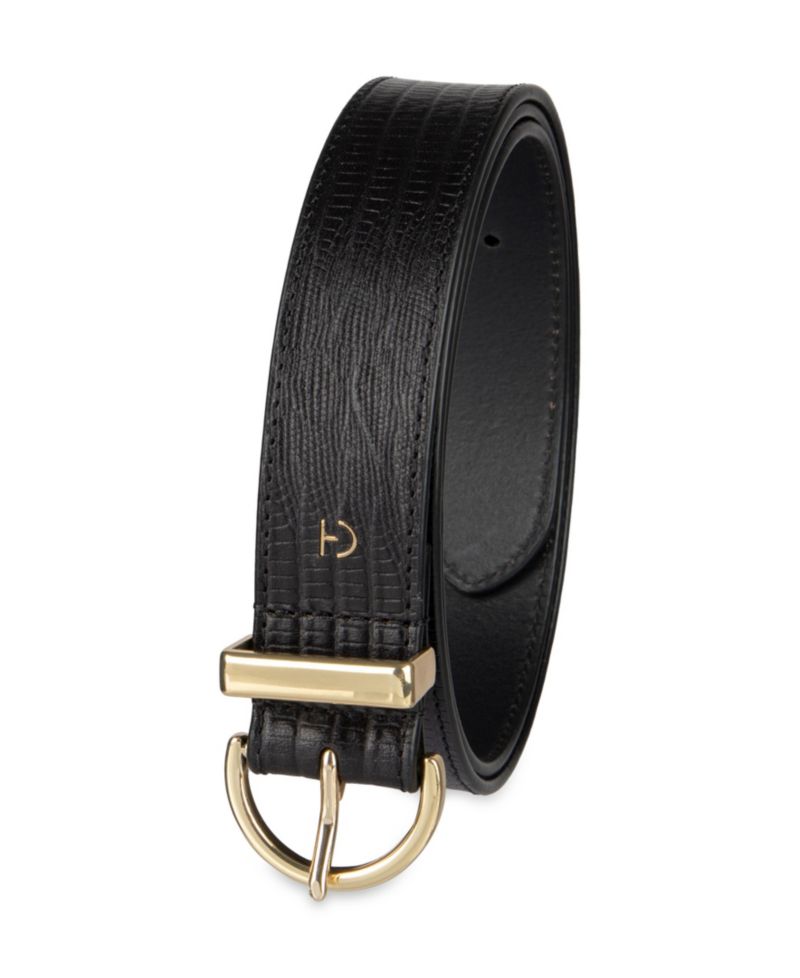 Women's Lizard-Texture Leather Dress Belt
