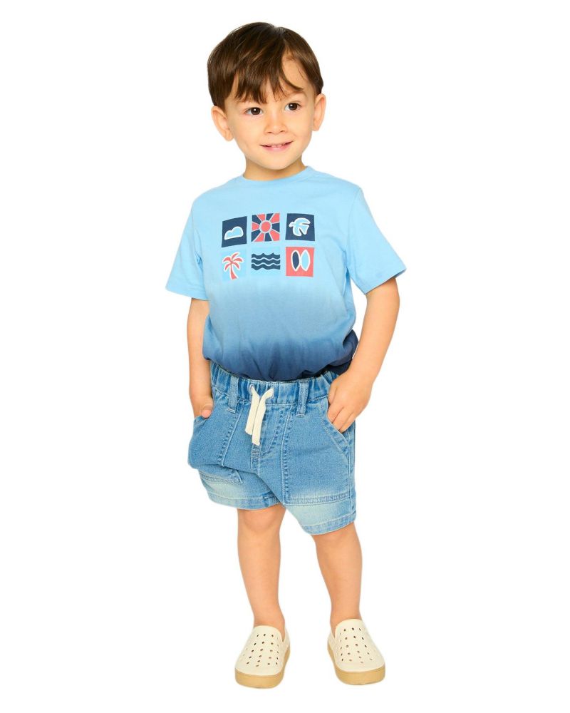 Toddler Boys Cotton Short Sleeve T-Shirt Gradient - Toddler|Child