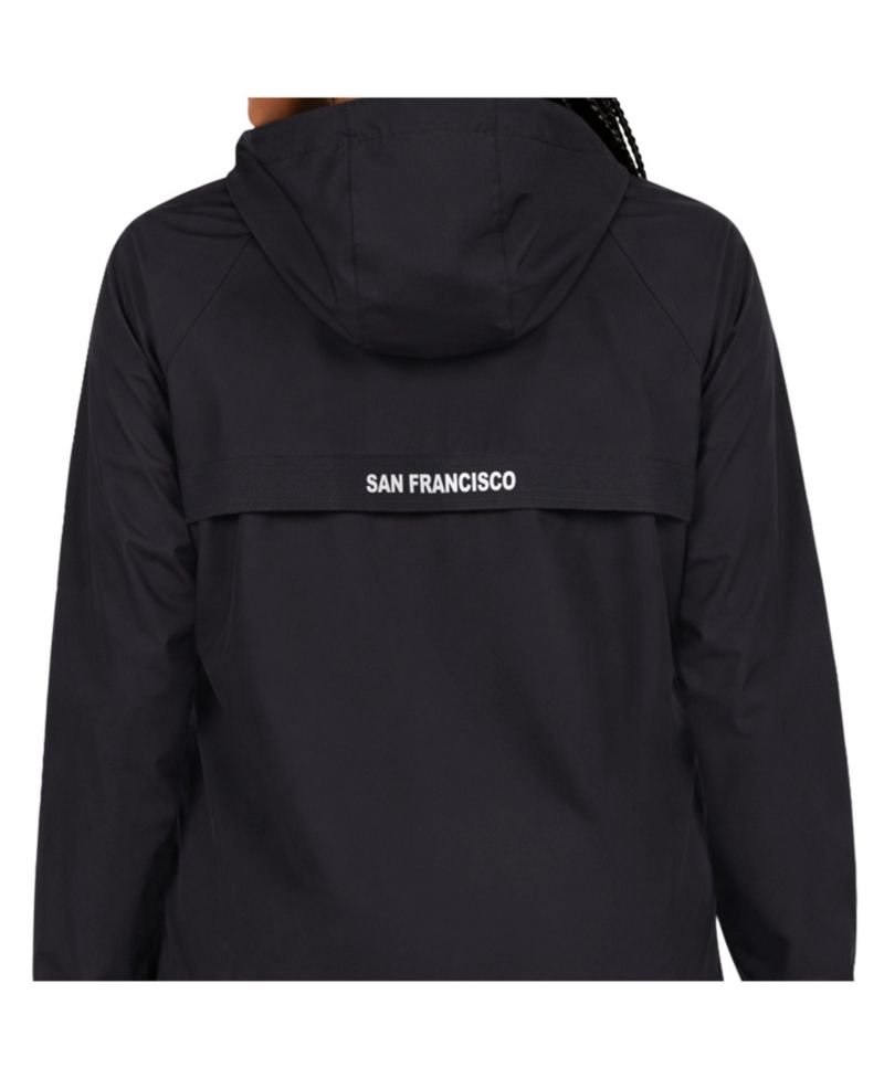 Women's Black San Francisco 49ers Athleisure Lightweight Full-Zip Raglan Jacket