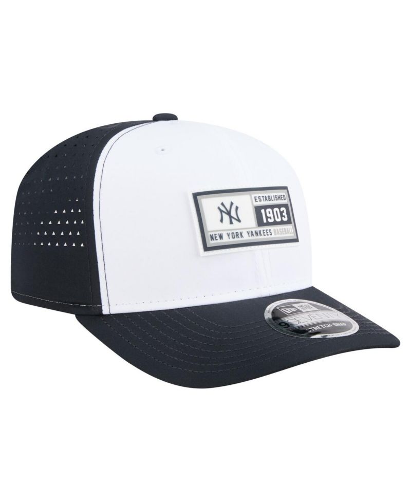Men's White/Navy New York Yankees Established Patch 9SEVENTY Adjustable Hat