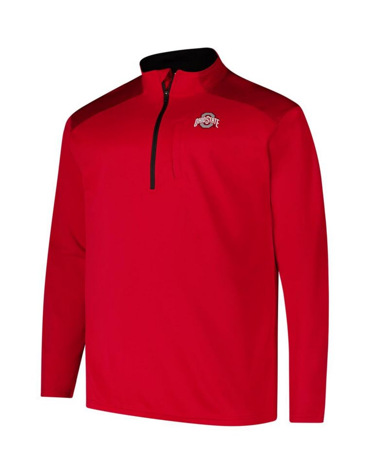 Men's Scarlet Ohio State Buckeyes Big & Tall Defender Quarter-Zip Top