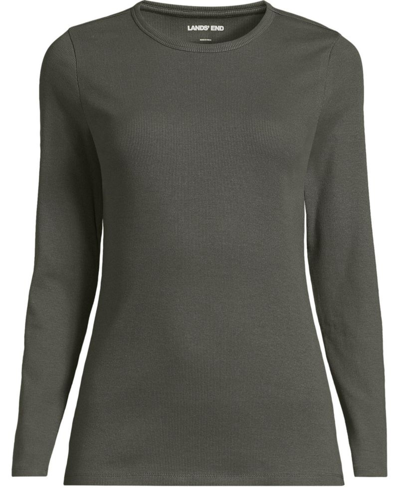 Plus Size Long Sleeve Micro Rib T-Shirt