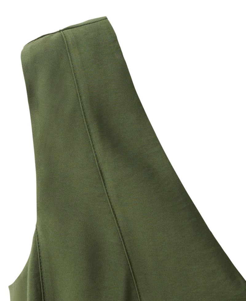 Women's Sleeveless V-Neck Midi Seam-Detail Dress