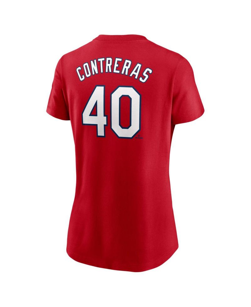 Women's Willson Contreras Red St. Louis Cardinals Fuse Name & Number T-Shirt